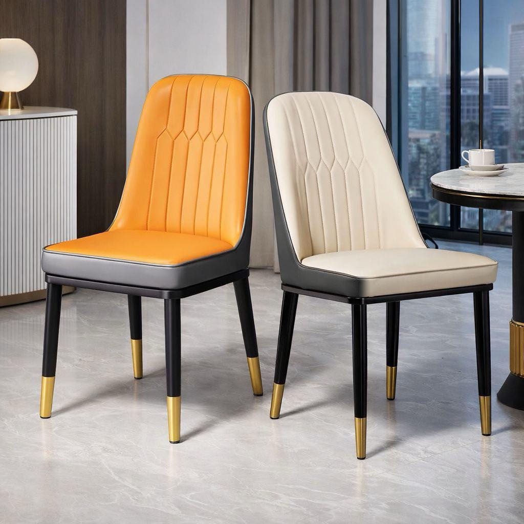 Chaise Design Moderne avec Pieds Dorés – Image 2