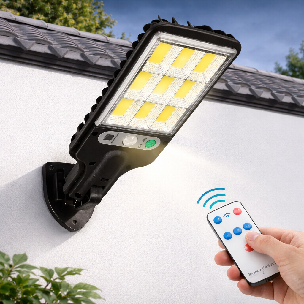 Lampe Solaire LED Intelligente avec Détecteur de Mouvement & Télécommande