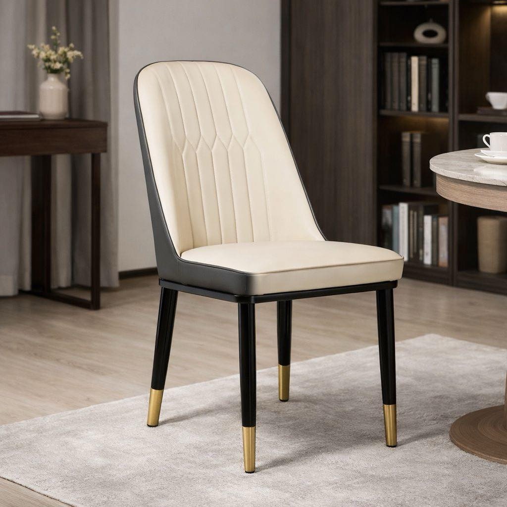 Chaise Design Moderne avec Pieds Dorés – Image 3